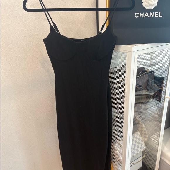 Windsor Black Padded Bra Spaghetti Strap Slip Dress - Picture 1 of 2